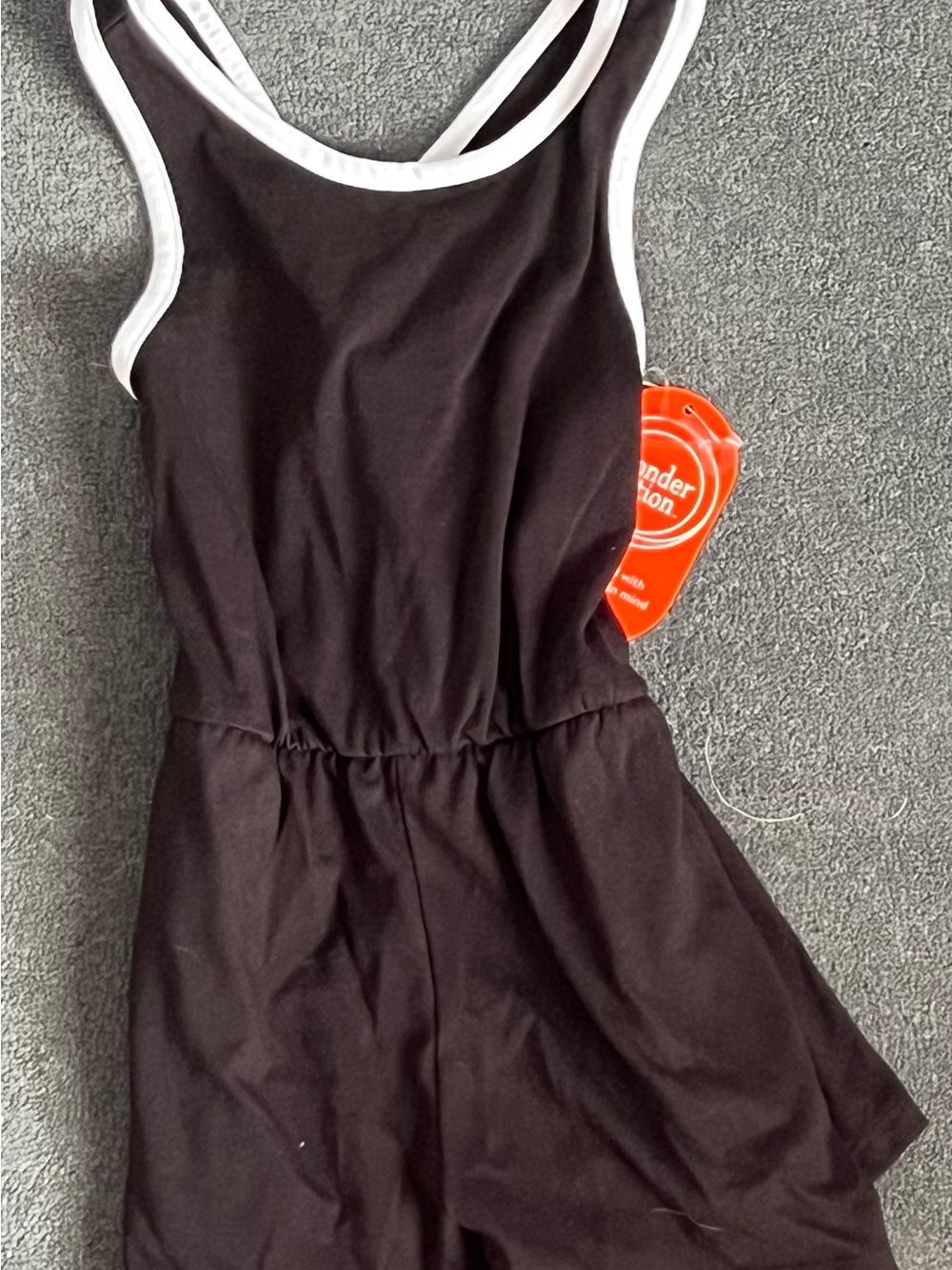 NWT] Wonder Nation Girls Black & White Crossback Active Romper (Size 4/5)